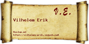 Vilhelem Erik névjegykártya